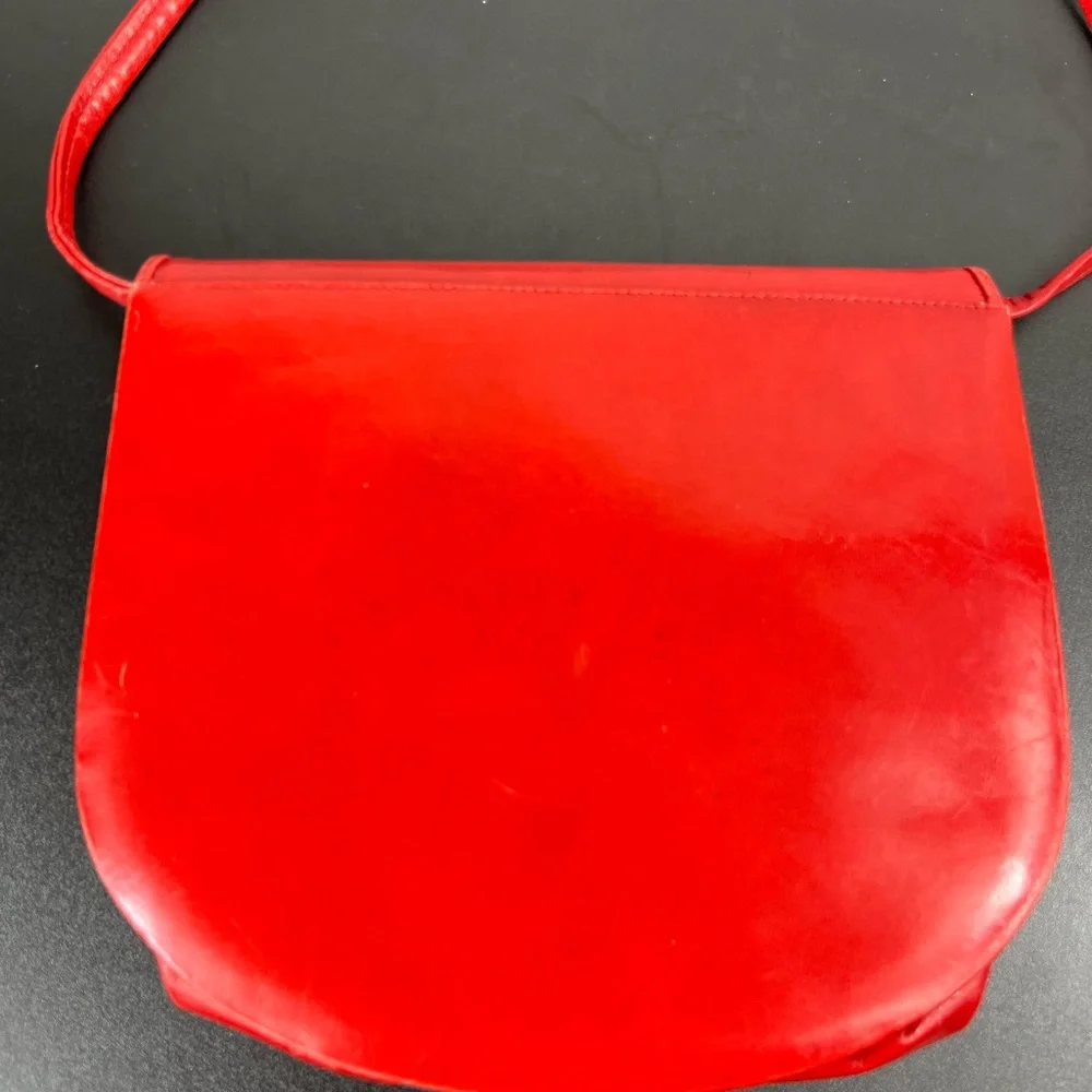 Vintage Stuart Weitzman Red Leather Crossbody Purse - Picture 6 of 13
